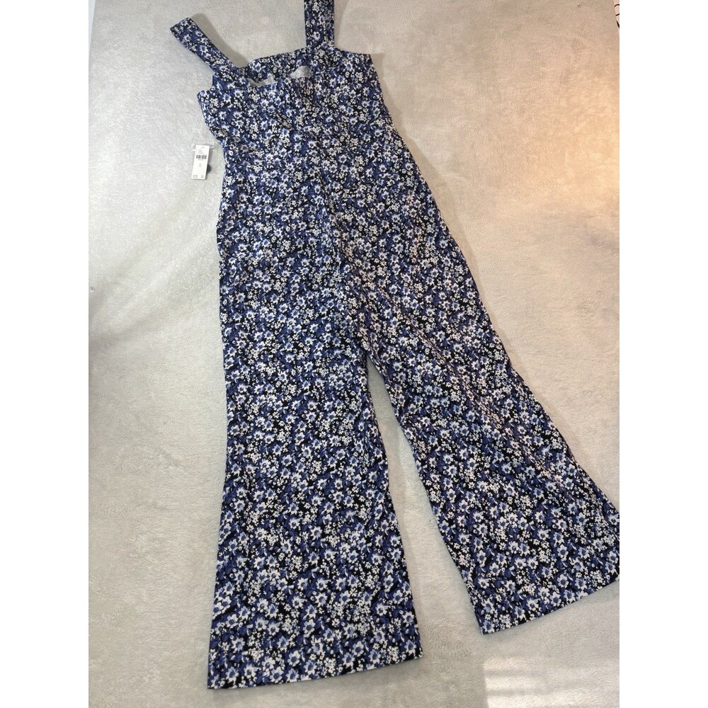 Anthropologie Navy Blue Floral Jumpsuit